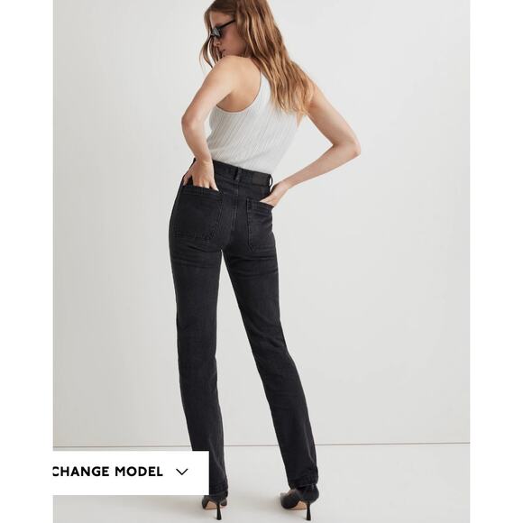 Madewell '90s Straight Utility Jeans Grey Carpenter Style Women's Size 27 NWT - Picture 3 of 15